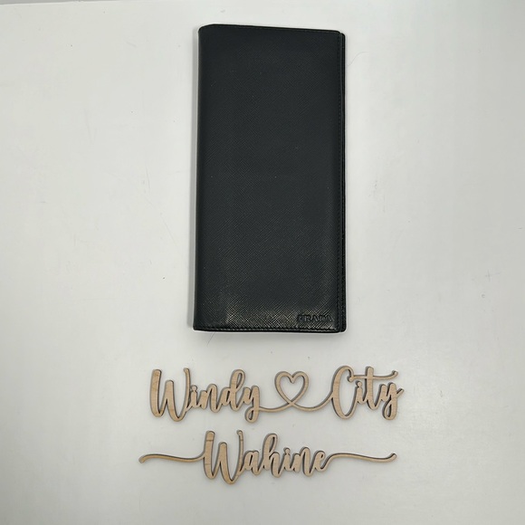 Authentic PRADA Men's Saffiano Leather Bi-Fold Long Wallet- Black - Picture 2 of 15